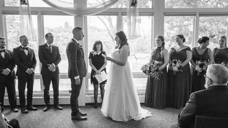 Photo of a couple getting married at the Conference Center